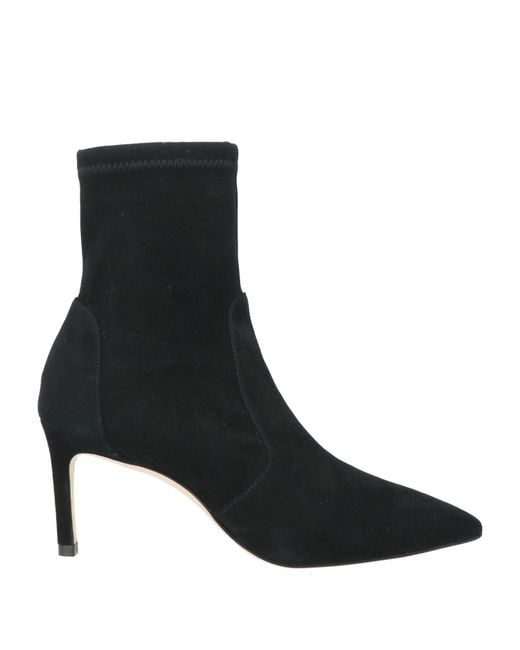 Stuart Weitzman Black Ankle Boots Leather