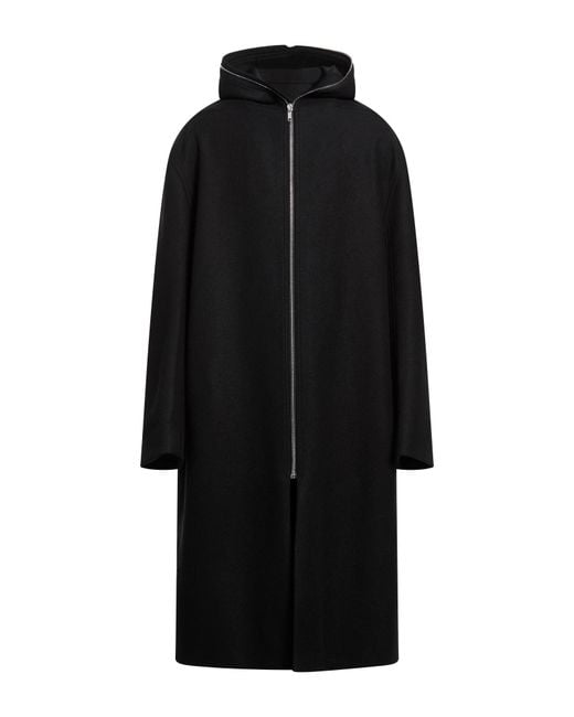Rick Owens Black Coat Virgin Wool for men