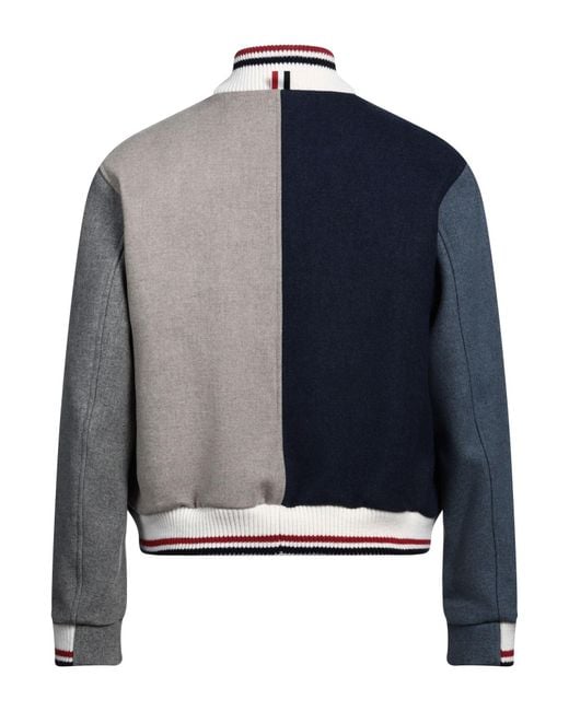 Thom Browne Blue Jacket Wool, Cashmere for men