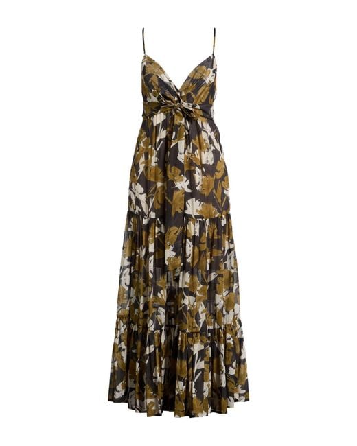 ALESSIA SANTI Green Military Maxi Dress Cotton