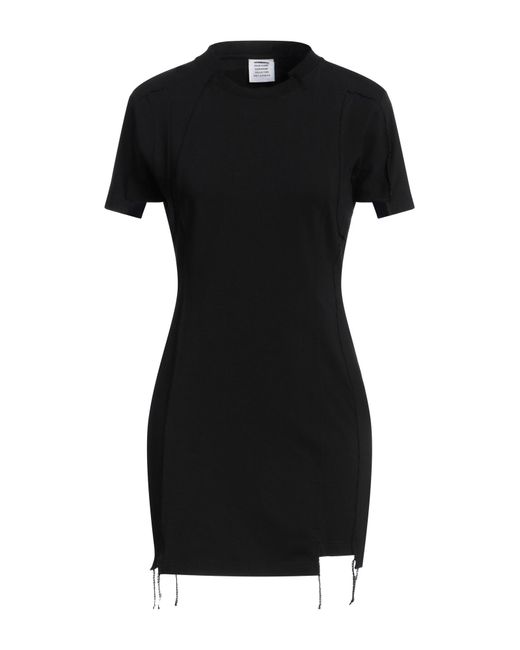 Vetements Black Mini Dress Cotton, Elastane