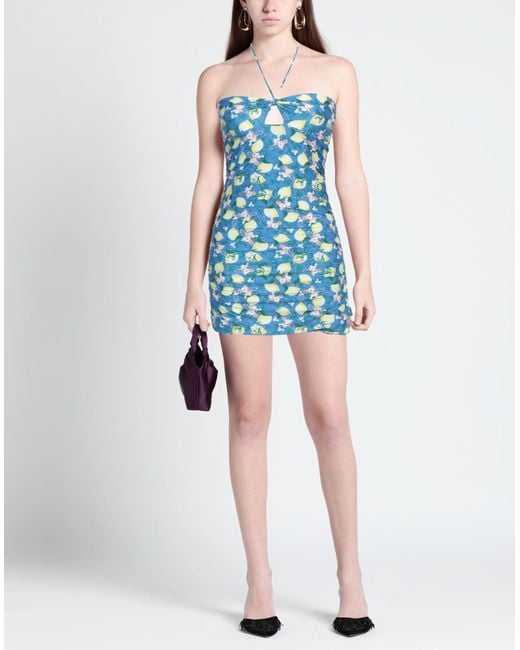 La Perla Blue Mini Dress Polyester, Elastane