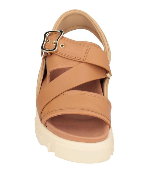 Holzweiler Natural Camel Sandals Leather