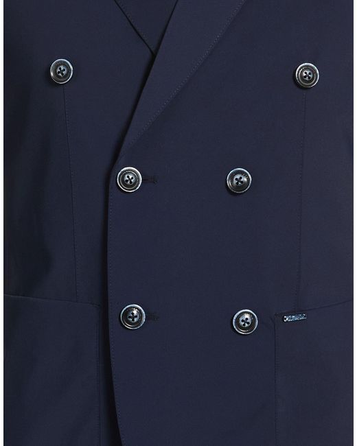 Daniele Alessandrini Blue Blazer Polyester, Elastane for men