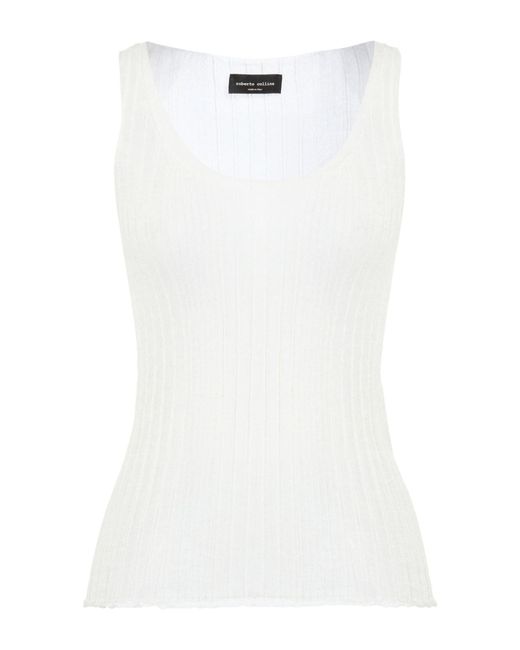 Roberto Collina White Top Cotton, Nylon