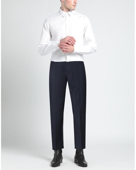 120% Lino Blue Pants for men