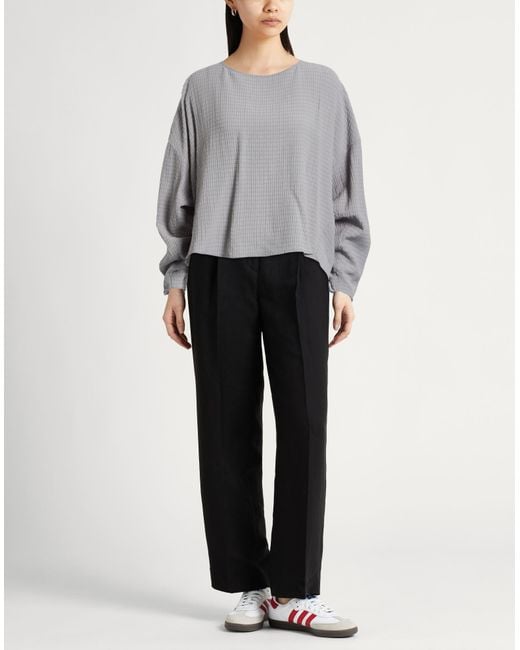 Emporio Armani Gray Top Lyocell, Viscose, Polyester, Elastane