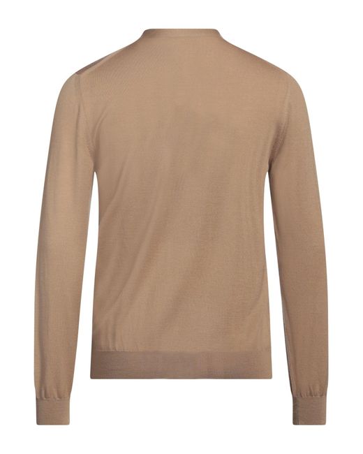 Fendi Brown Camel Cardigan Wool, Elastane for men