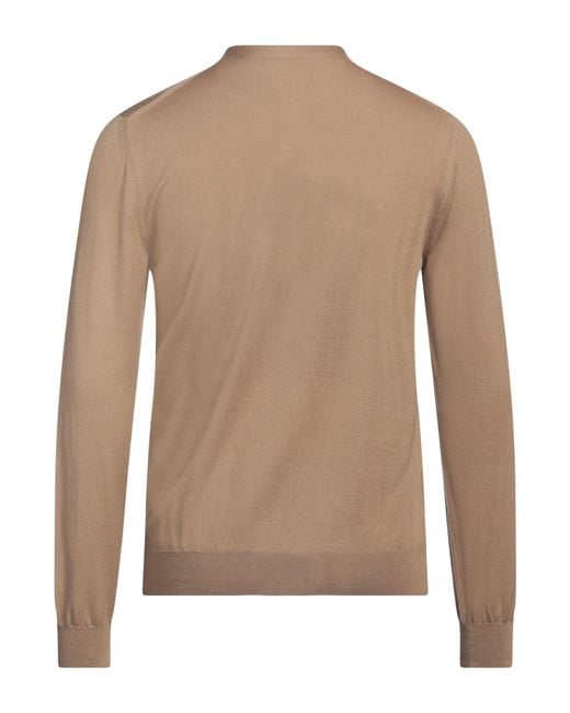 Fendi Brown Camel Cardigan Wool, Elastane for men