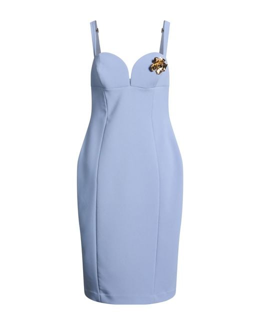 alma sanchez Blue Lilac Midi Dress Polyester, Elastane