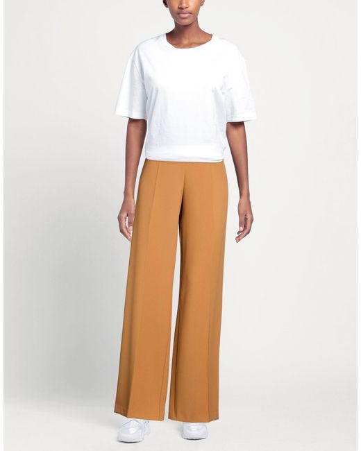 Cristinaeffe Natural Camel Pants Polyester, Elastane