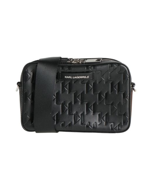 Karl Lagerfeld Black Cross-Body Bag Calfskin