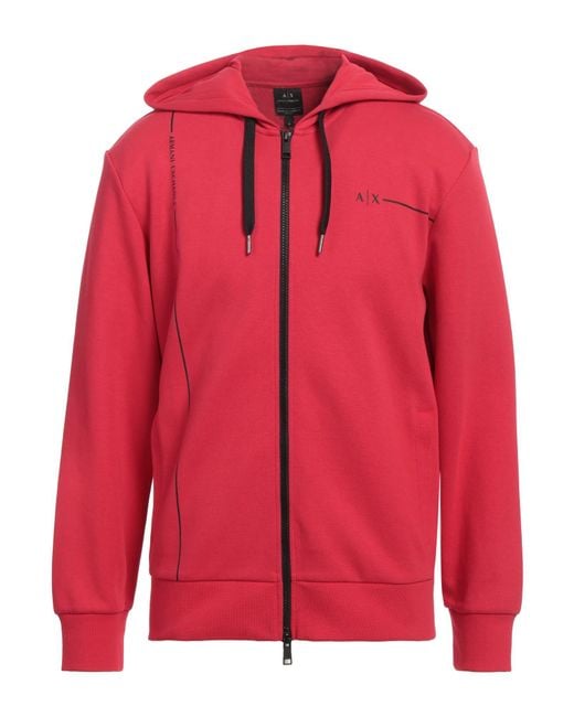ARMANI EXCHANGE Red Sweatshirt Cotton, Polyester, Elastane for men