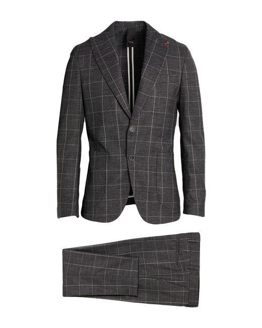 MULISH Gray Suit Polyester, Viscose, Elastane for men