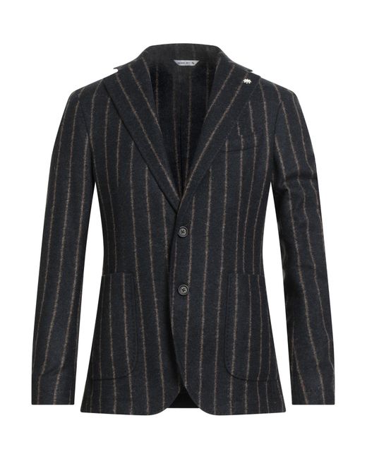 Manuel Ritz Black Blazer Acrylic, Virgin Wool, Polyester for men