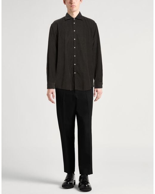 Massimo Alba Black Dark Shirt Cotton for men