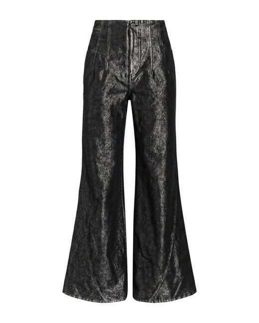 Alberta Ferretti Black Charcoal Jeans Cotton, Viscose, Metallic Fiber