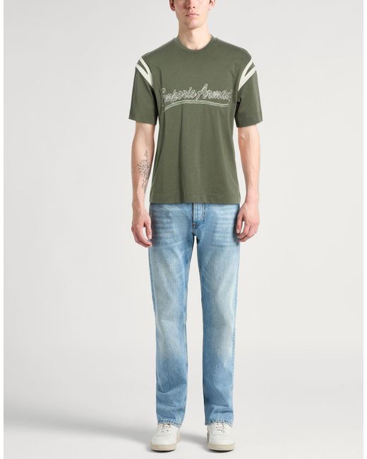 Emporio Armani Green Military T-Shirt Cotton for men