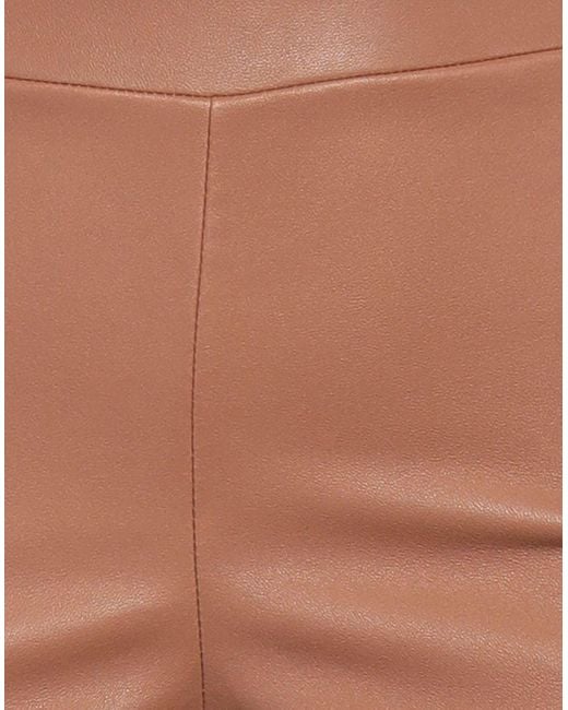 Theory Brown Pants Lambskin, Cotton, Elastane