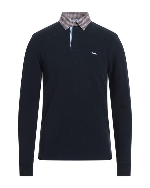 Harmont & Blaine Blue Midnight Polo Shirt Cotton, Polyester for men