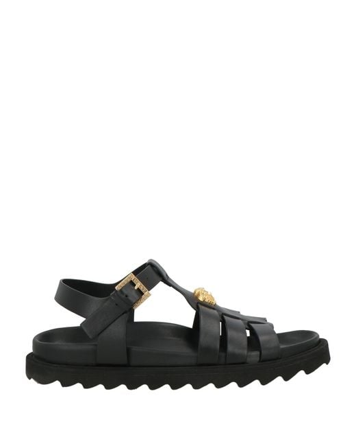Versace Black Sandals Leather