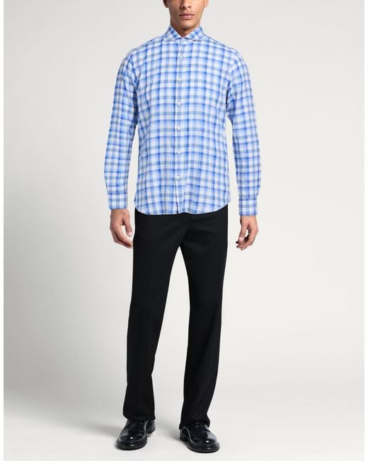 Savile Row Blue Shirt Cotton, Linen for men