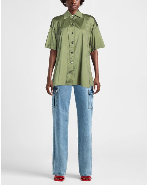 Sandro Green Shirt Polyester, Polyamide, Elastane