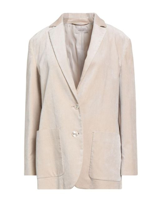 Agnona Natural Ivory Blazer Cotton, Viscose, Elastane