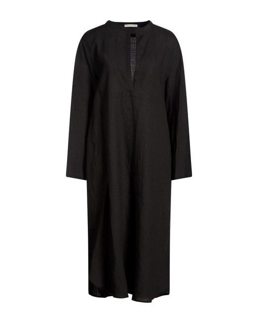 Cristina Bonfanti Black Midi Dress Linen