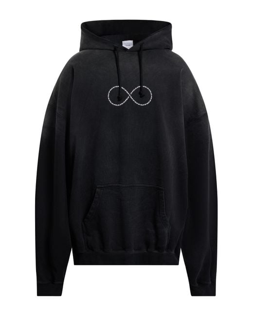 Vetements Men's Black Sweatshirt Cotton, Elastane