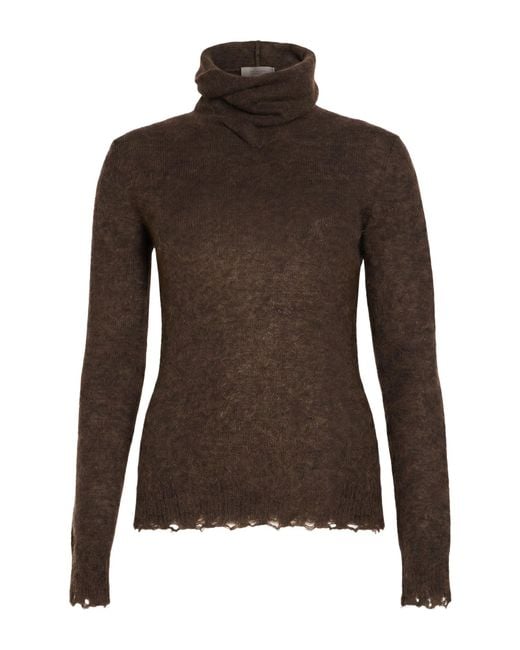 Giorgio Brato Brown Dark Turtleneck Alpaca Wool, Polyamide, Wool