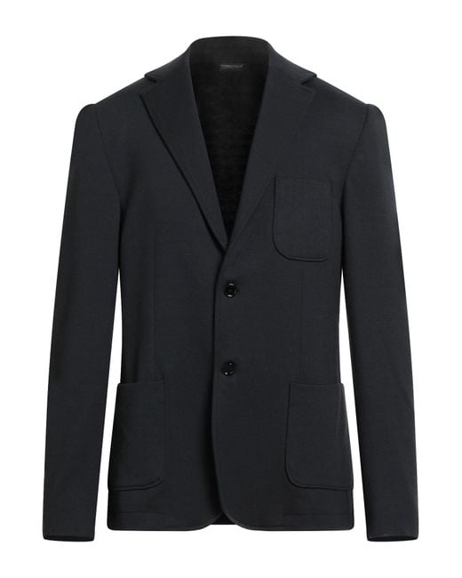 Daniele Alessandrini Black Blazer Polyester, Viscose, Elastane for men