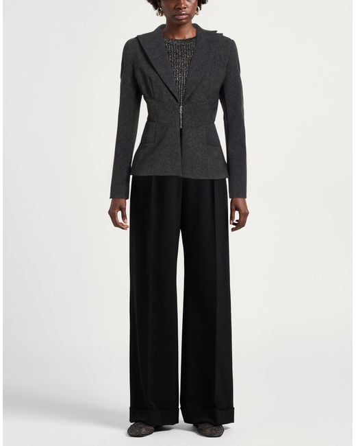 La Petite Robe Di Chiara Boni Black Charcoal Blazer Polyamide, Elastane