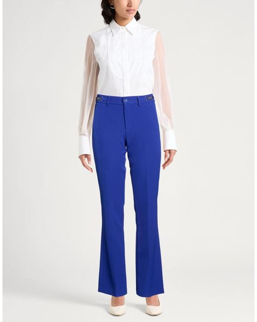 Liu Jo Blue Bright Pants Polyester, Elastane