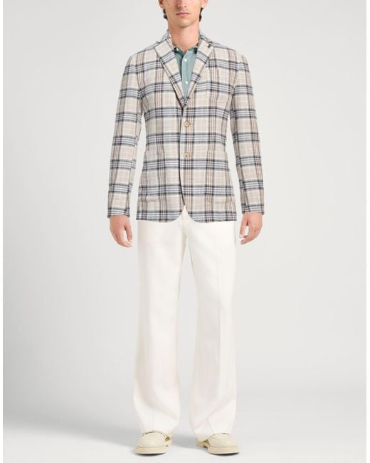 Bob White Cream Blazer Cotton, Polyester for men