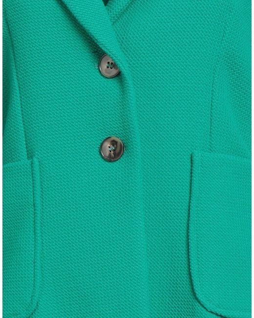 Marella Green Blazer Polyester, Viscose, Elastane