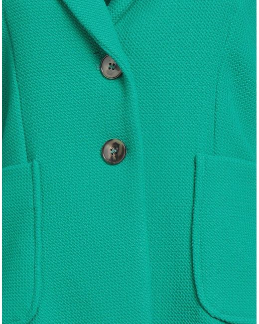 Marella Green Blazer Polyester, Viscose, Elastane