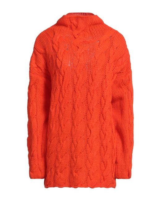 Pink Memories Red Turtleneck Acrylic, Mohair Wool, Polyamide, Wool