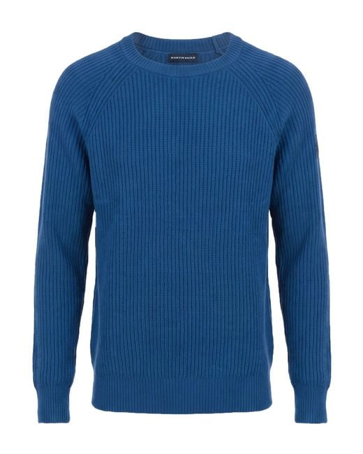 North Sails Blue Sweater Cotton, Wool for men