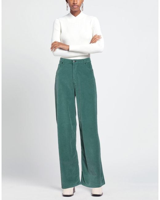 Cruna Green Pants Cotton, Lycra, Elastane