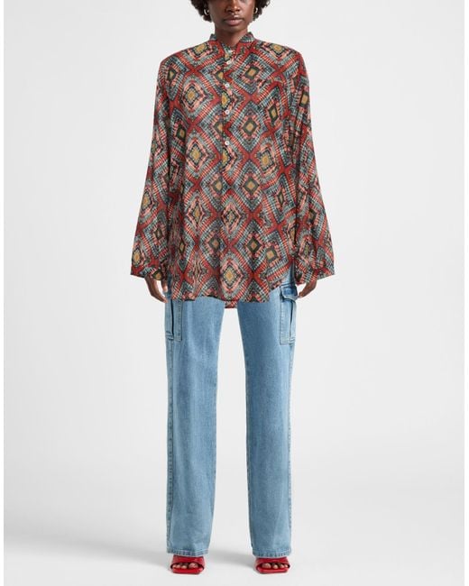 Massimo Alba Red Rust Shirt Cotton