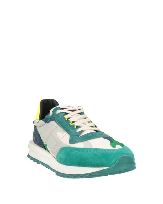 HIDNANDER Green Ivory Sneakers Textile Fibers for men