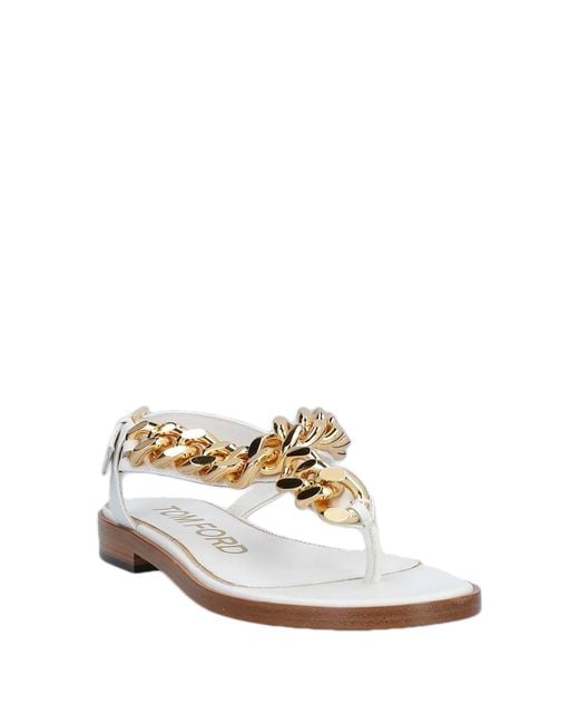 Tom Ford White Thong Sandal