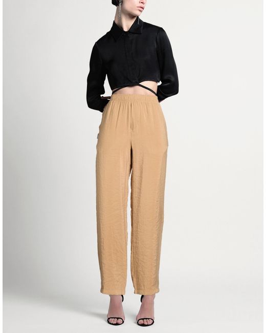 FAMILY FIRST Natural Camel Pants Cupro, Polyester