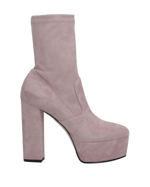 Le Silla Gray Ankle Boots Leather