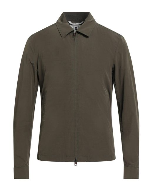 KIRED Green Military Jacket Polyester, Polyamide, Cotton for men