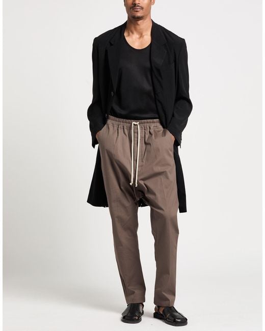 Rick Owens Brown Pants Cotton, Elastane for men