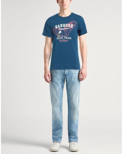 Barbour Blue The Steve Mcqueen Collection T-Shirt Cotton for men