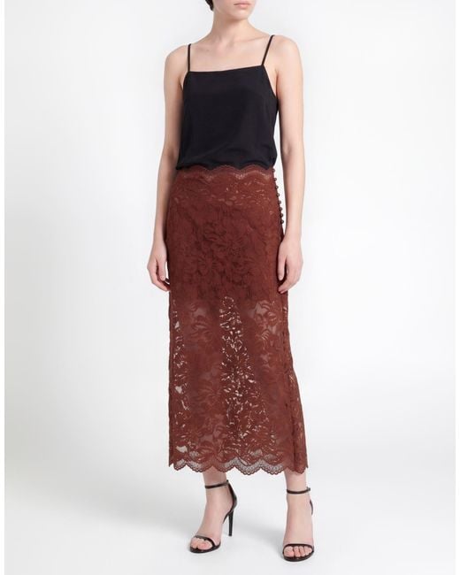 Rabanne Brown Midi Skirt Polyamide, Elastane