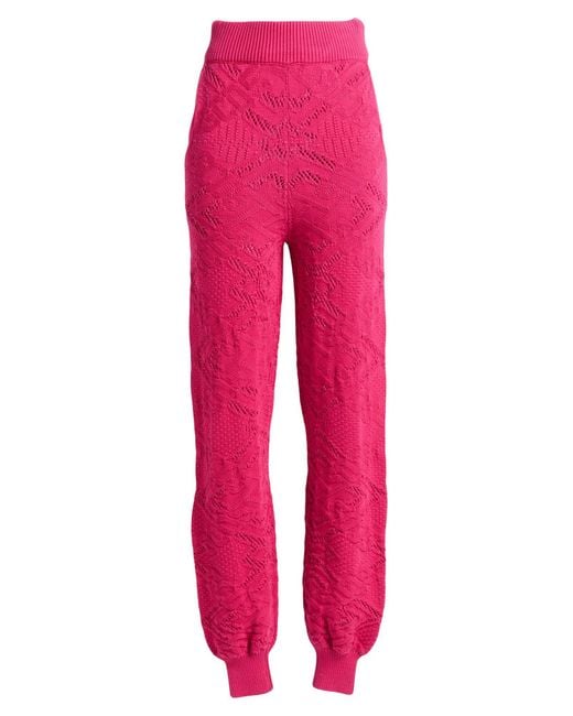 Gcds Pink Fuchsia Pants Cotton, Elastane